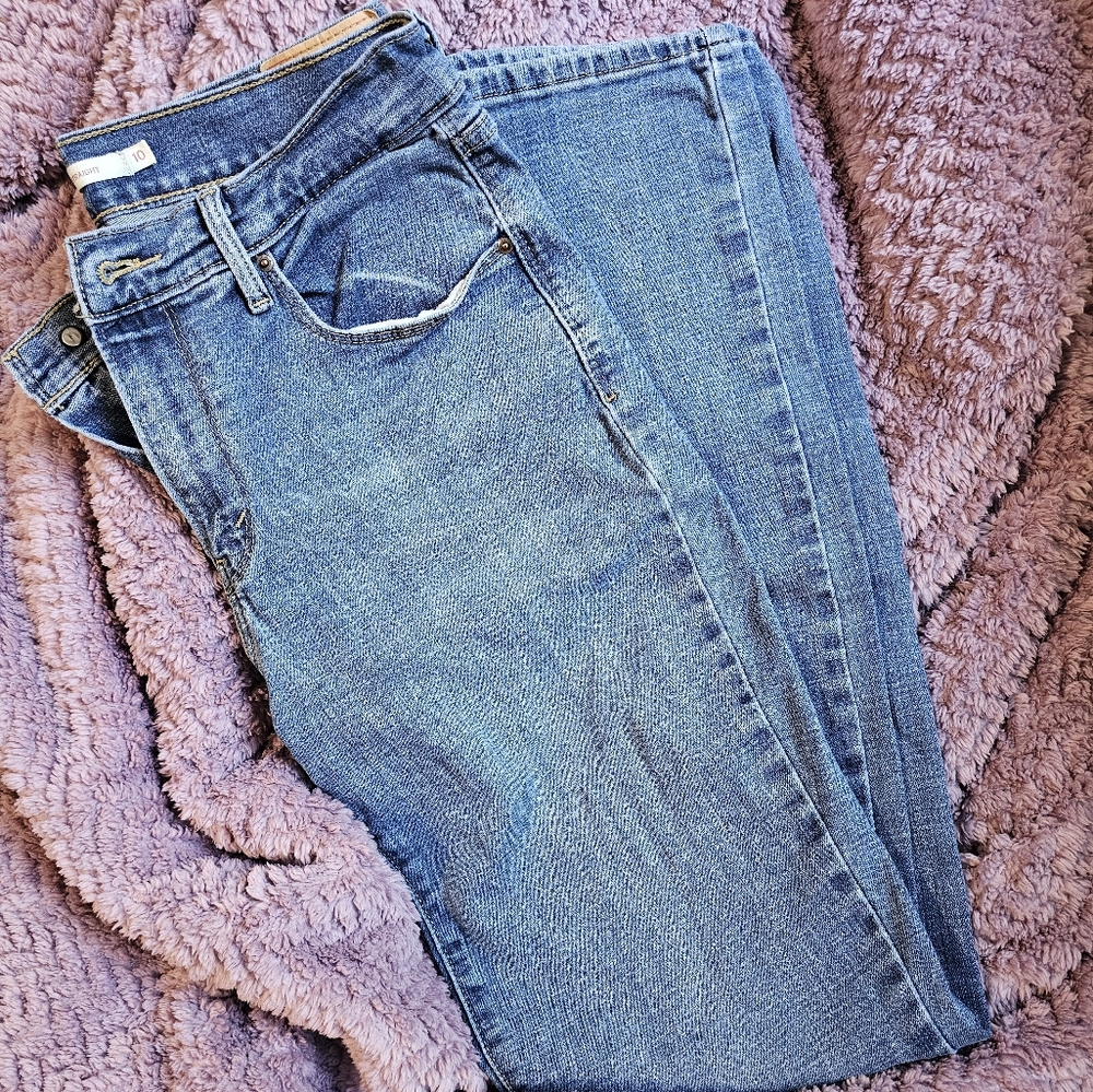 Womens Levi's 505 Straight Jeans Blue 10 Long 30x34
